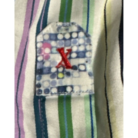 Robert Graham Long Sleeve Multi Color Striped Blue Orange Stripe Flip‎ Cuff Sz L - Picture 3 of 6